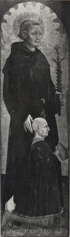 Anonimo — Anonimo lombardo - sec. XV - Beato Giorgio da Cremona e donatore — insieme